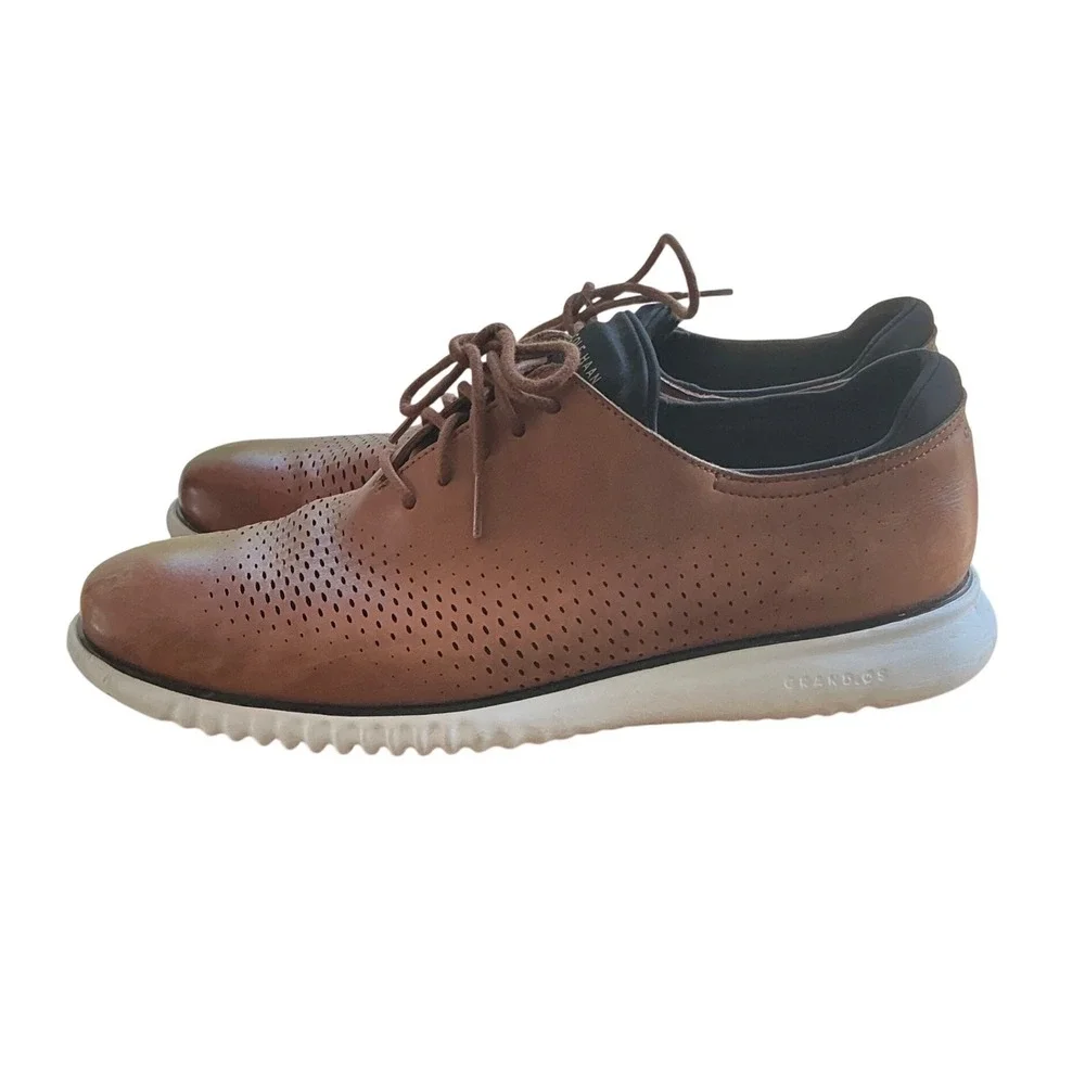 Cole Haan 2.Zerogrand Laser Wingtip Oxford Mens 13M British Tan Leather C27879